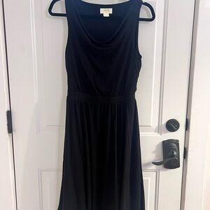 Anthropologie Midi Black Sleeveless Scoop Neck Sundress